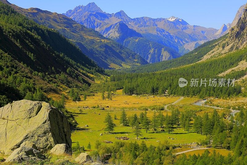 勃朗峰高山景观路，Grandes jorasses 河，奥斯塔谷